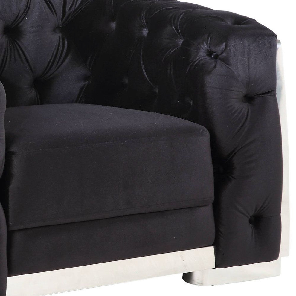 ACME Pyroden Chair, Black Velvet and Chrome