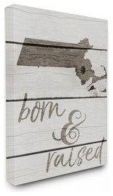Stupell Industries Born and Raised Massachusetts, 24 x 30