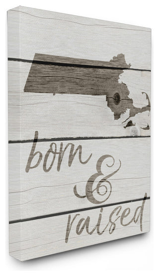 Stupell Industries Born and Raised Massachusetts, 24 x 30