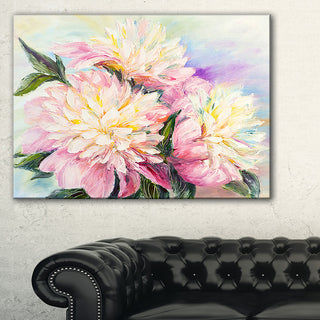 "Blooming Pink Peonies" Canvas Print, 32"x16"