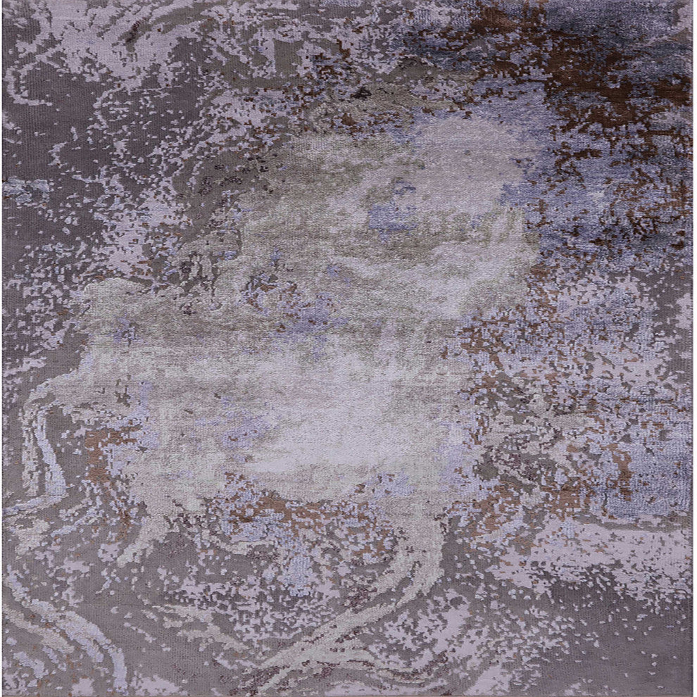 Ahgly Company Indoor Square Mid-Century Modern Area Rugs, 4' Square