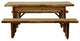 Live Edge Locust Autumnwood Table with 2 Wildwood Benches, Mushroom Stain, 6 Foot