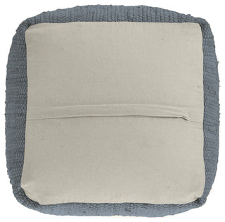 Devon Gray Traditional Solid Handmade Cotton Blend Cube Pouf, 18"x18"x18"