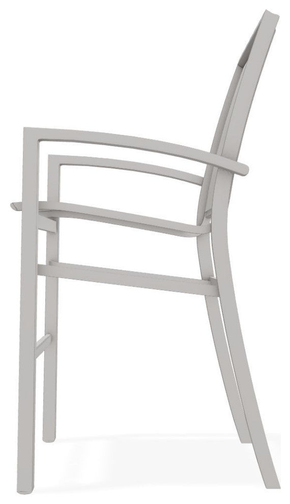 Kendall Sling Bar Height Stackable Outdoor Stool, Deacon/Warm Gray