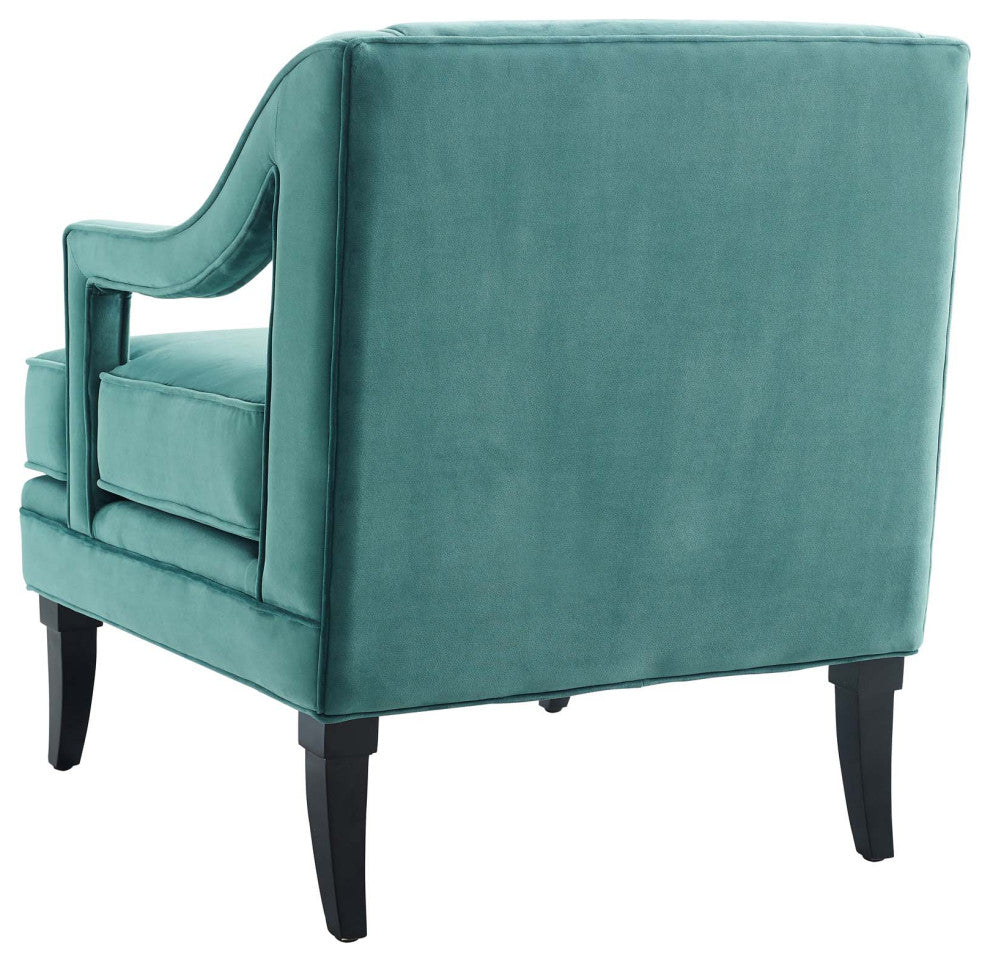 Armchair and Sofa Set, Set of 3, Velvet, Teal Blue, Modern, Lounge Hospitality