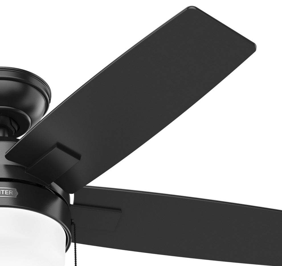 Hunter 44" Anisten Matte Black Ceiling Fan, LED Kit, Pull Chain