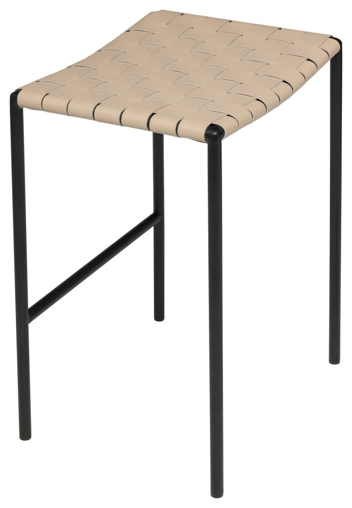 Elite Living Soho Backless Stool, Set of 2, Sand, 26" Counter Height
