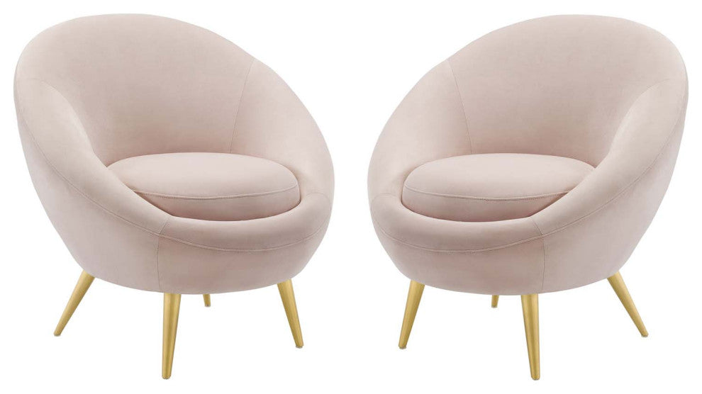 Circuit Accent Chair Performance Velvet Set of 2 - Pink