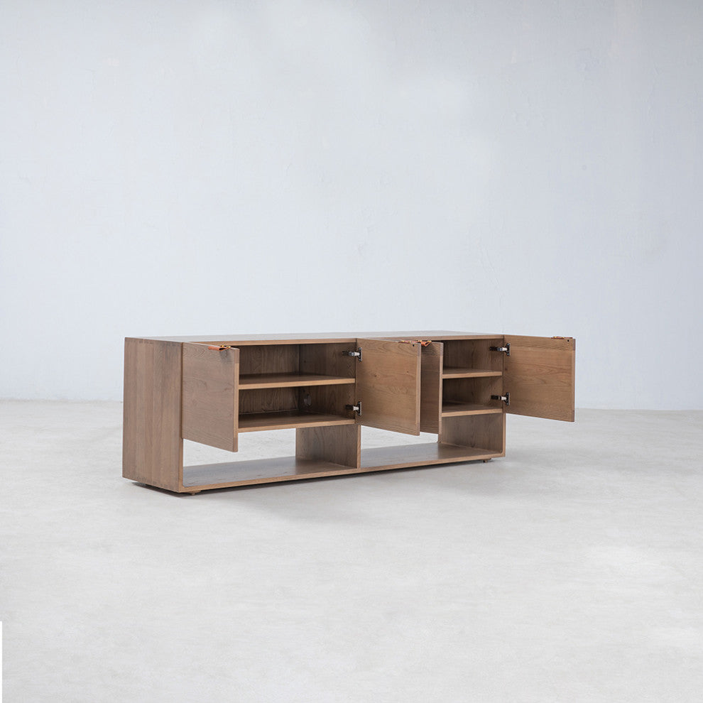 Cantor 67" Media Cabinet, Finish: Dove, Natural