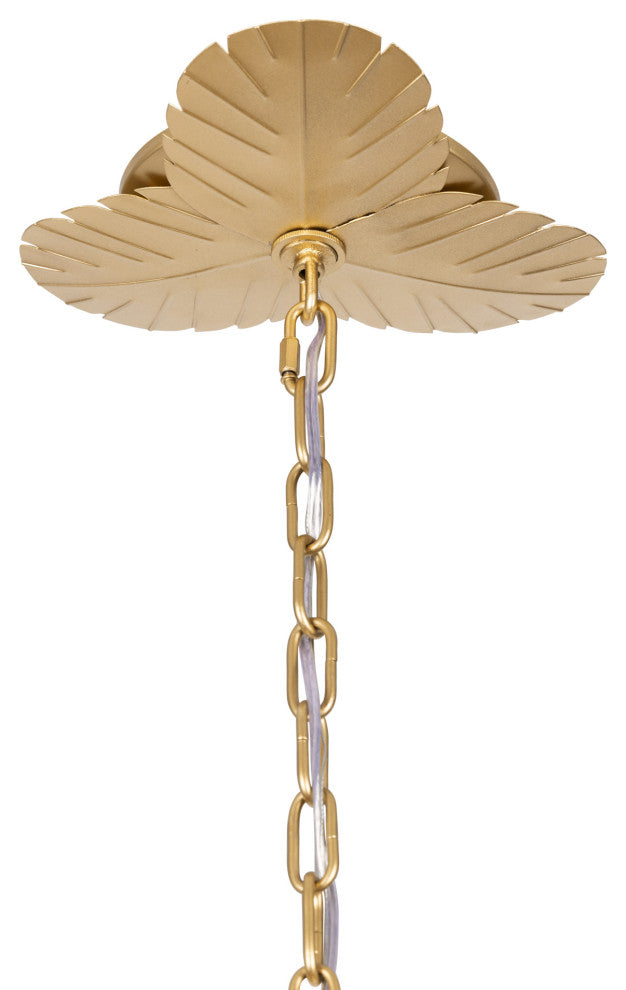 Varaluz 901C06 Banana Leaf 6 Light 23"W Abstract Candle Style - French Gold /