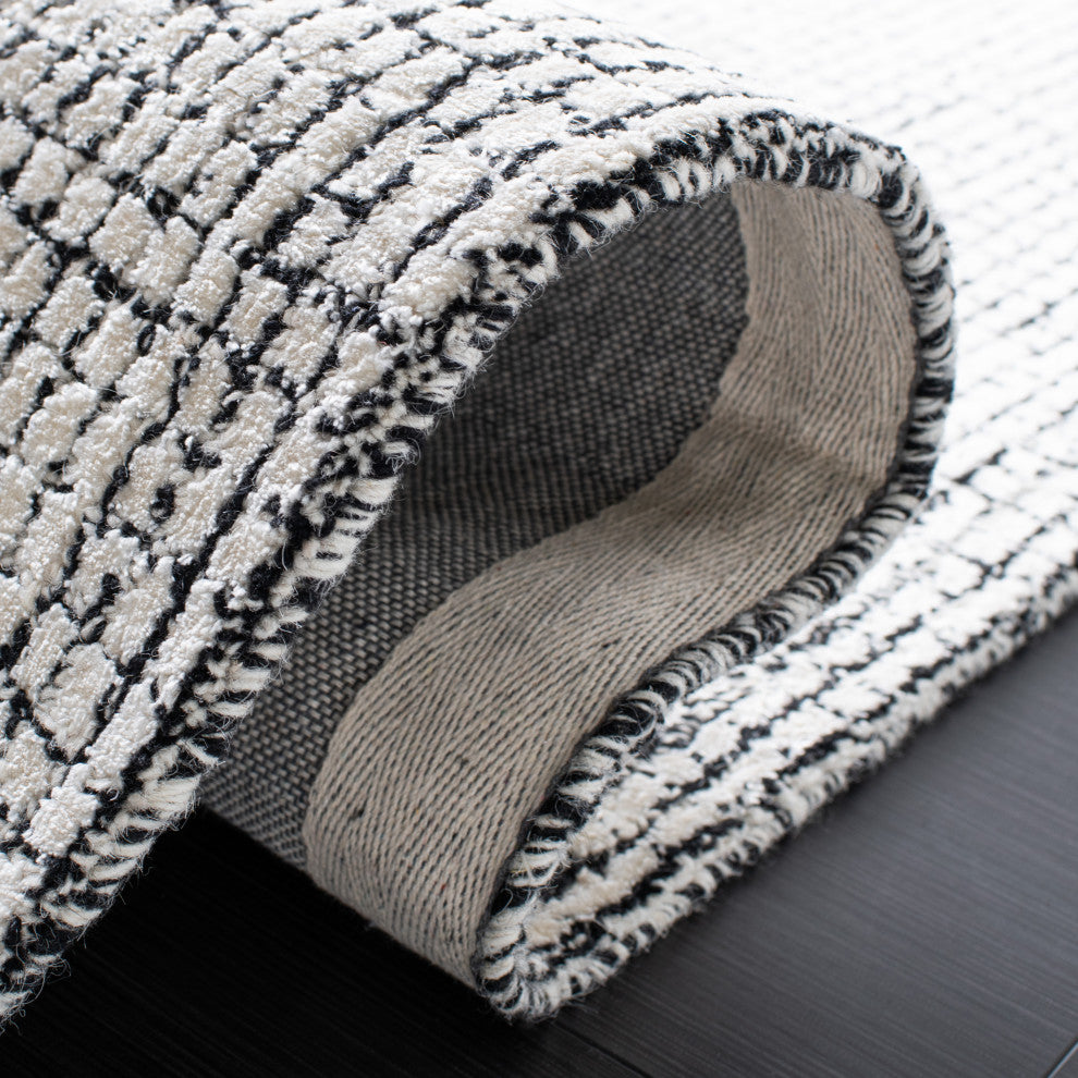 Safavieh Couture Abstract Collection, ABT470 Rug, Ivory/Black, 3'x5'