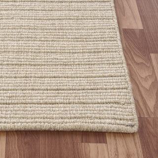 Beige Transitional Solid Handwoven New Zealand Wool Indoor Rug, 10' x 14'