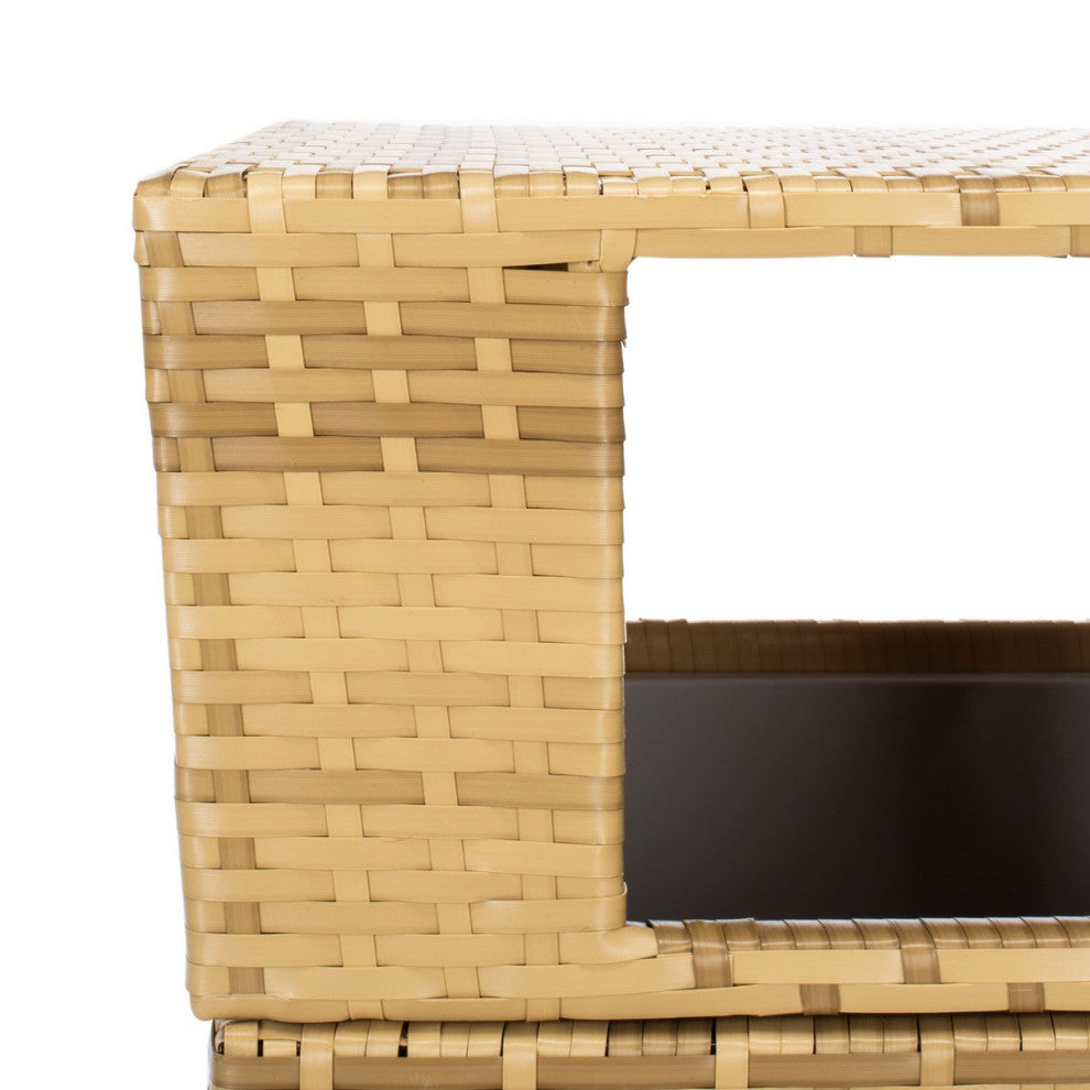 Safavieh Outdoor Mazeli Trash Bin Natural