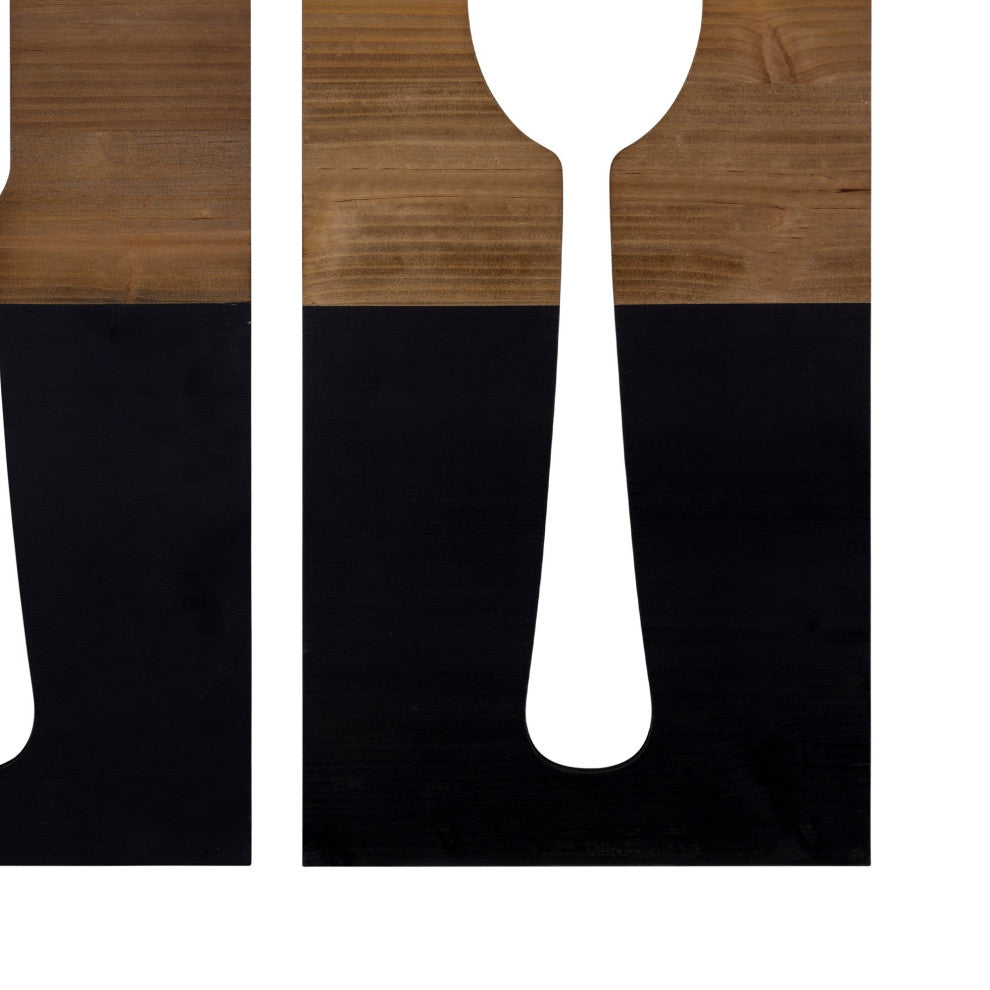 Set of Three Two Tone Kitchen Themed Wall Art