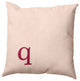 26"x26" Modern Monogram Decorative Throw Pillow, Cranberry