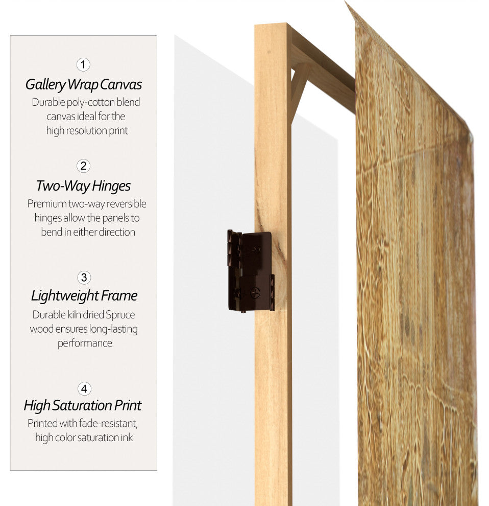 6'' Tall Double Sided Sandy Meadow Canvas Room Divider