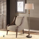 Classic Tall Silver Bronze Floor Lamp | Traditional Thin Metal Pole Ivory Shade