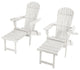 Oceanic Adirondack Chaise Foldable Chair, White, 2 Chairs