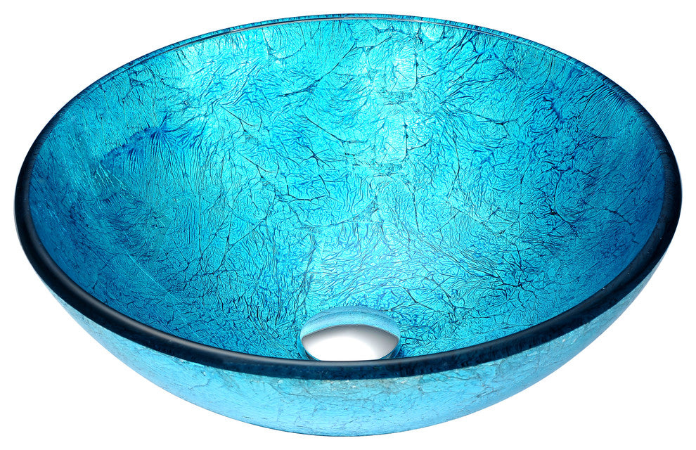 ANZZI Accent Series Deco-Glass Vessel Sink with Crown Faucet