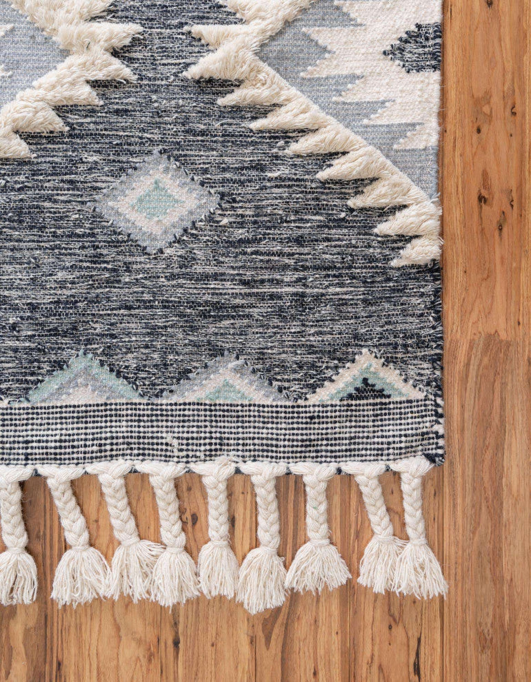 Unique Loom Ivory Mesa Area Rug, Navy Blue, 9'x12', Rectangular