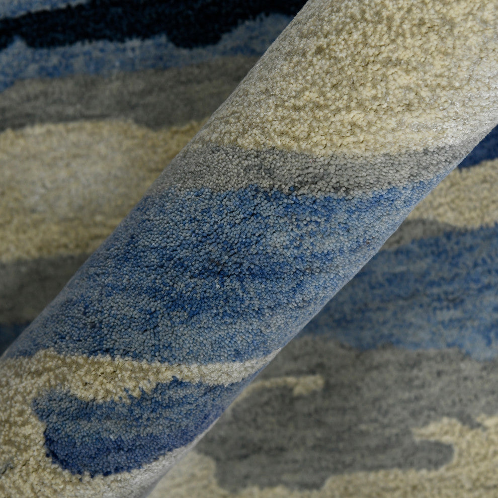 Abstract Gunter Area Rug, Navy, 5' x 8', Abstract