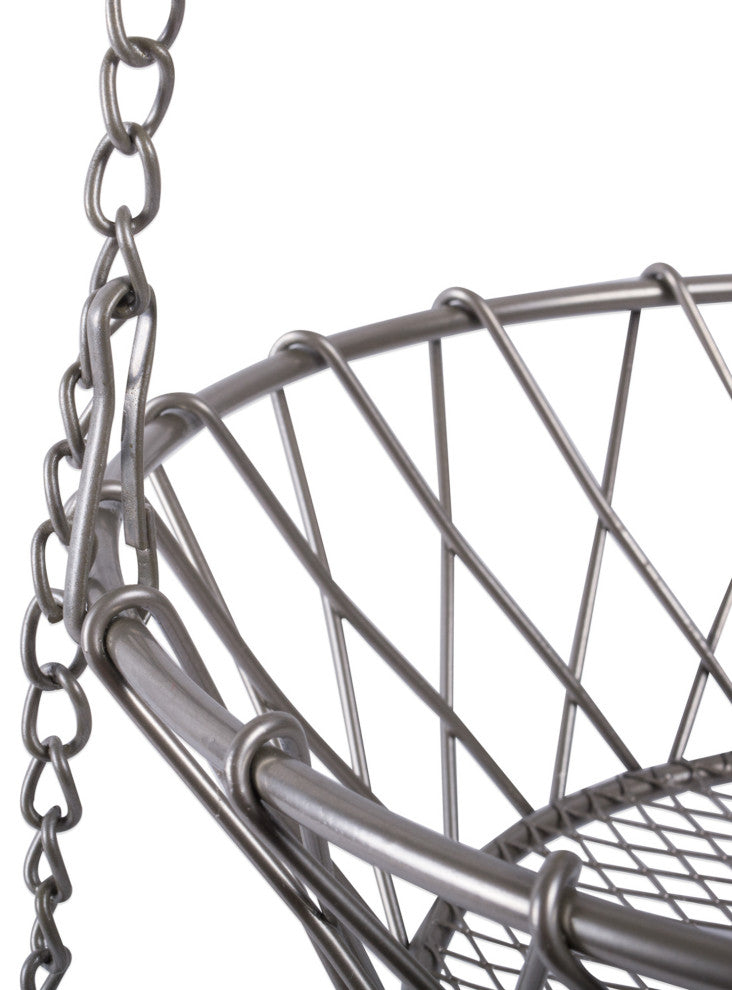 Satin Nickel 3 Tier Hanging Fruit Basket