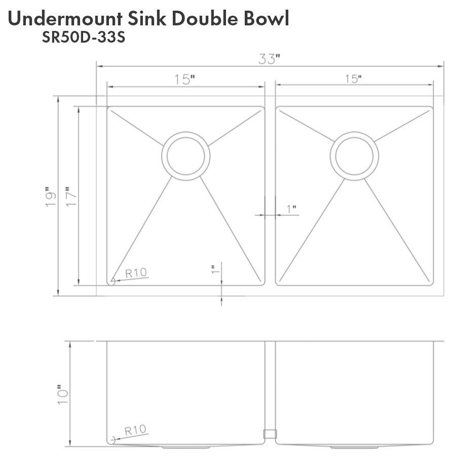 33" Anton Undermount Kitchen Sink  Fingerprint Resistant Stainless Steel