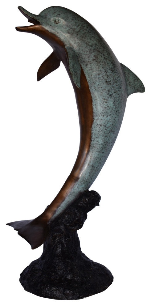 Dolphin Jumping of The Water Bronze State Fountain Size: 23" x 33" x 60"H