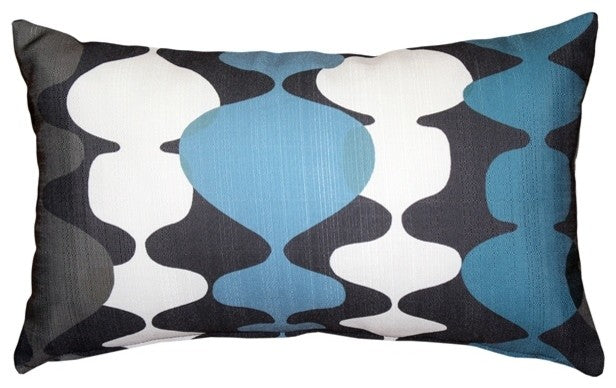 Pillow Decor - Lava Lamp Charcoal Blue 12x20 Throw Pillow