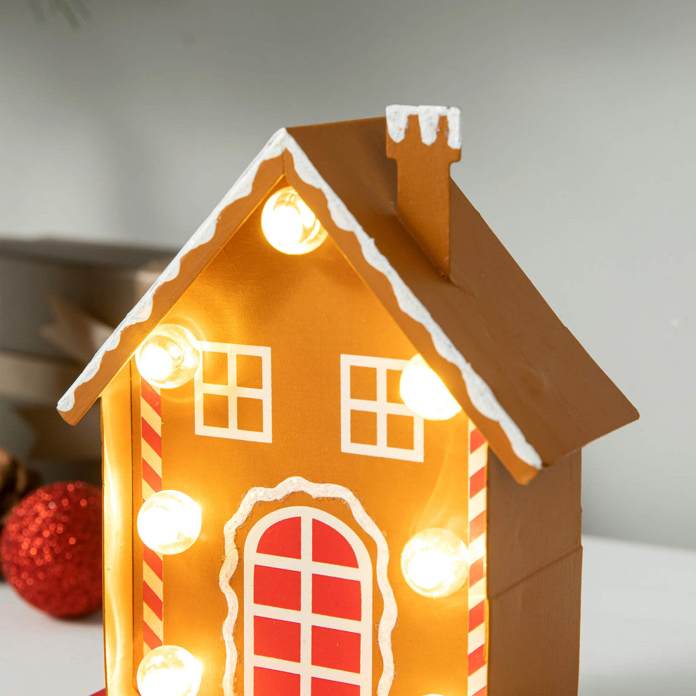 Marquee LED Metal Gingerbread Stocking Hangers, House