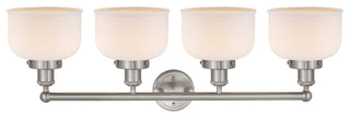Edison Large Bell 34" Bath Vanity Light, Brushed Satin Nickel, Matte White Shade