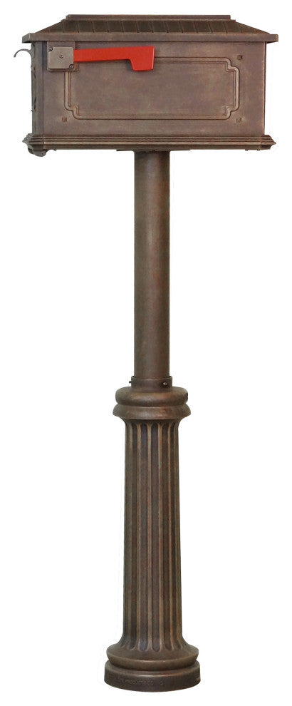 Kingston Curbside Mailbox with Bradford Surface Mount Mailbox Post