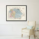 Southern Germany: Bavaria Wurttemberg Hesse Vintage Antique Map Wall Art, 28"x37
