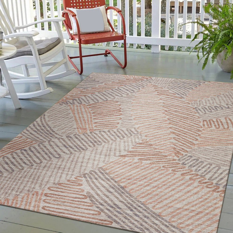 Indoor/Outdoor Sedona SN11 Walnut Machine Washable 5' x 7'6" Rug