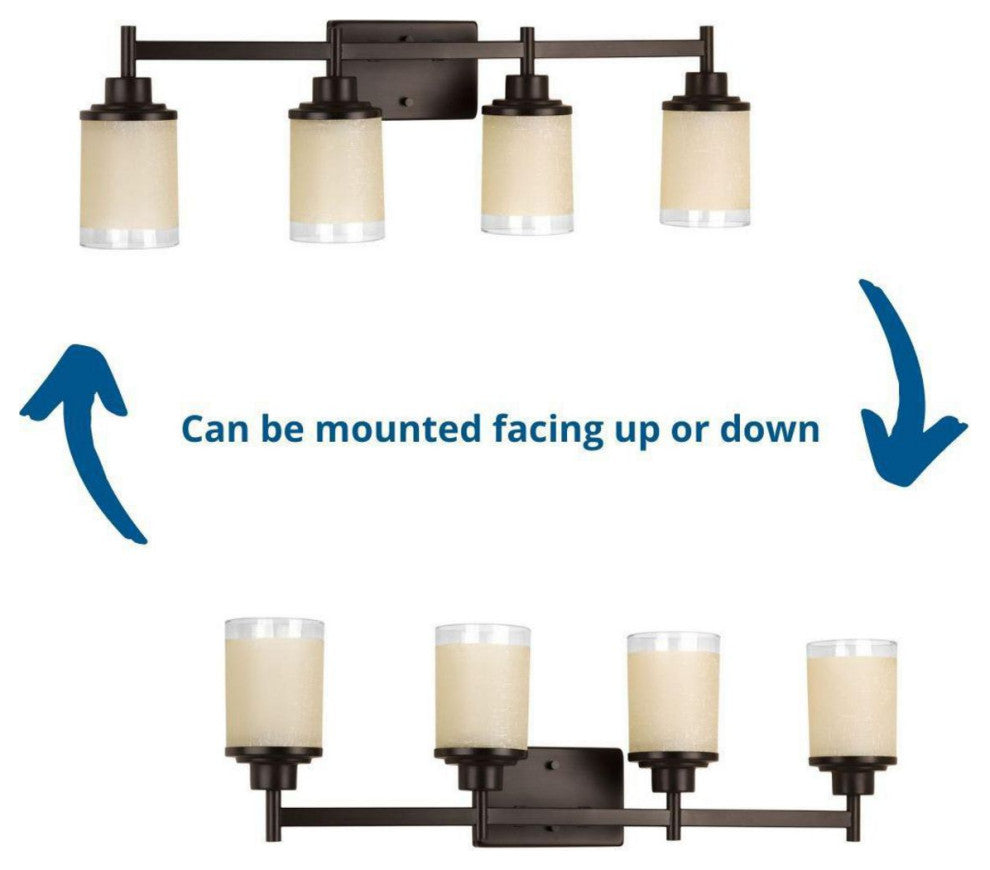 Progress Lighting 4-100W Medium Bath Bracket, Antique Bronze