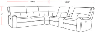 Polaris Slate 6 Piece Power Reclining Sectional With Power Adjustable Headrests