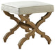 Linen and Oak Footstool