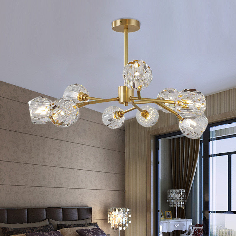 Introd | Luxury Crystal LED Chandelier for Dining Room, Kitchen, Living Room, 9 Heads, Warm Light