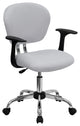 Mid-Back Mesh Task Chair With Arms and Base, White