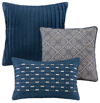 Madison Park Biloxi 7 Piece Comforter Set in Navy