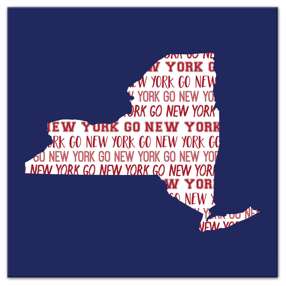 Blue New York Go Team 16x16 Canvas Wall Art
