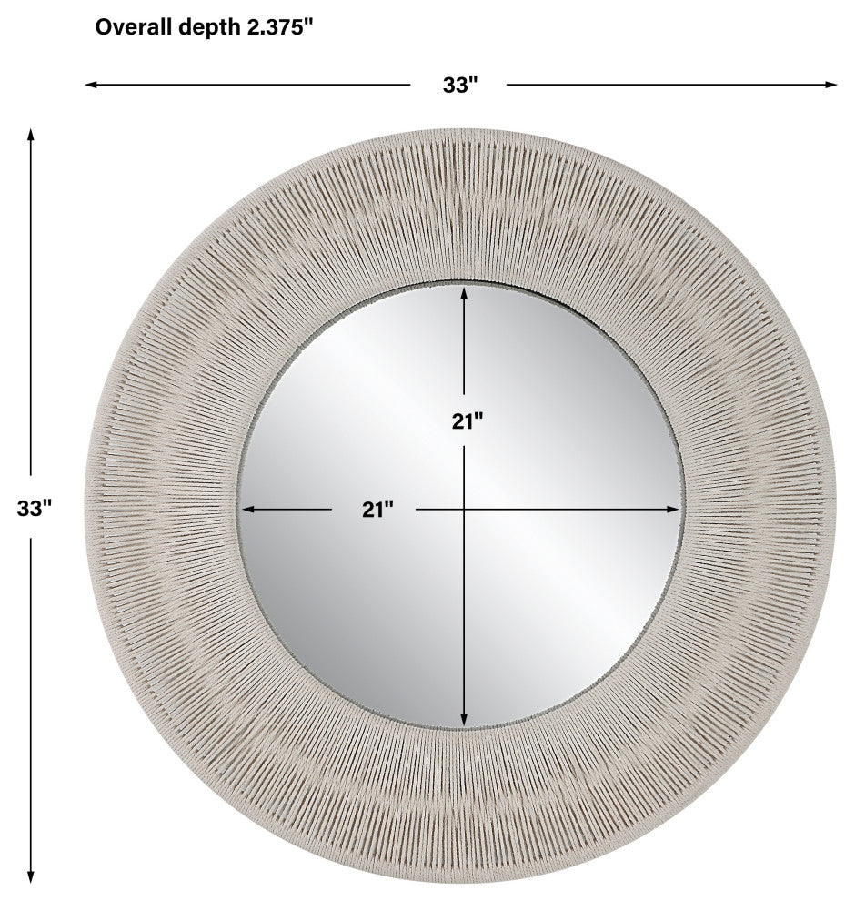 Uttermost 09824 Sailor's Knot White Small Round Mirror