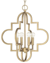 Capital Lighting The Ellis Collection 4 Light Pendant, Brushed Gold