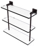 Montero 16" Triple Tiered Glass Shelf, Antique Bronze