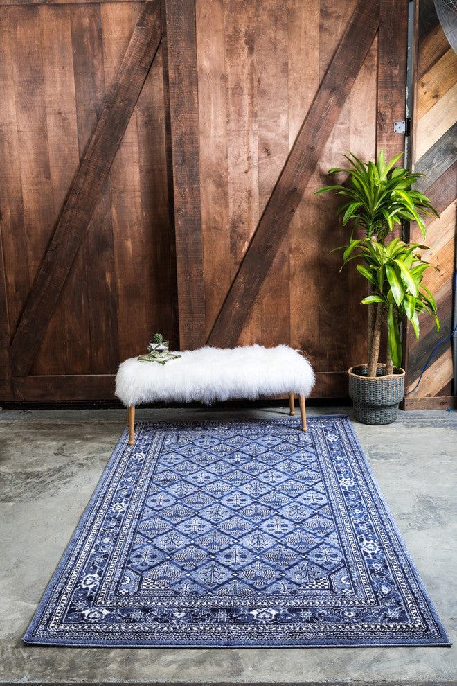 Rug Unique Loom La Jolla Blue Rectangular 5' 0 x 8' 0