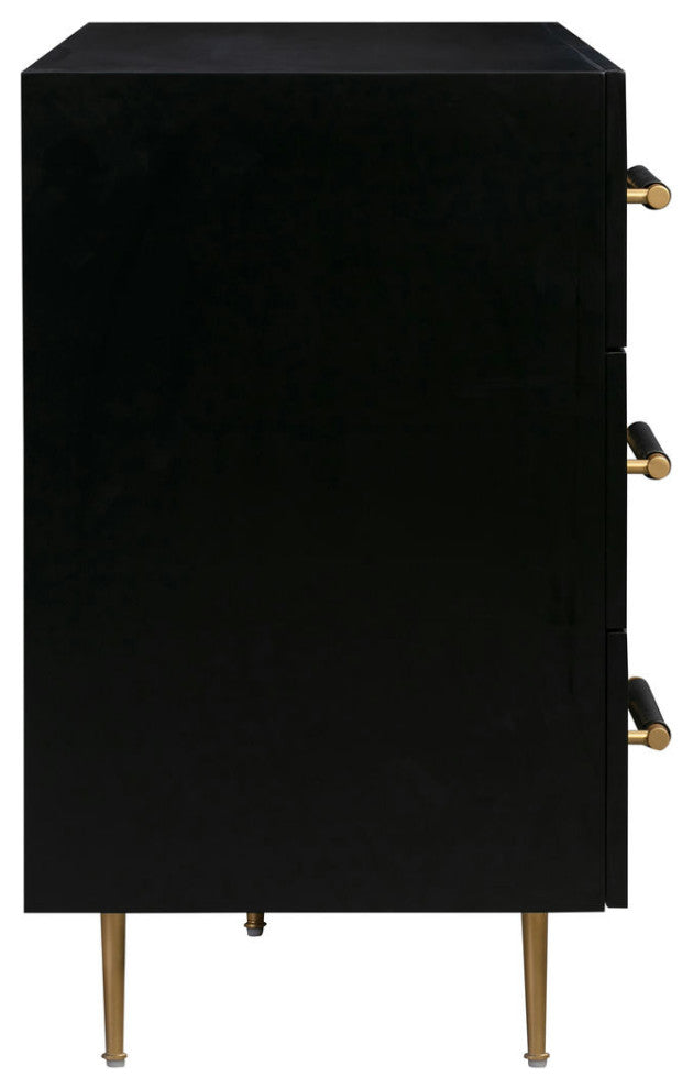 Trident Black 6 Drawer Dresser