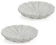 Kara 2-Piece Flower Marble Decorative Dish Set, White