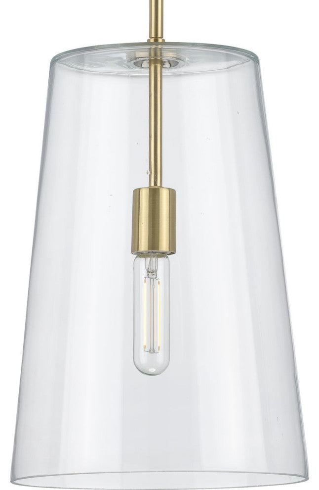 Clarion Collection Satin Brass 1-Light Medium Pendant