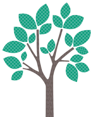 Modern Tree Fabric Wall Decals, Green