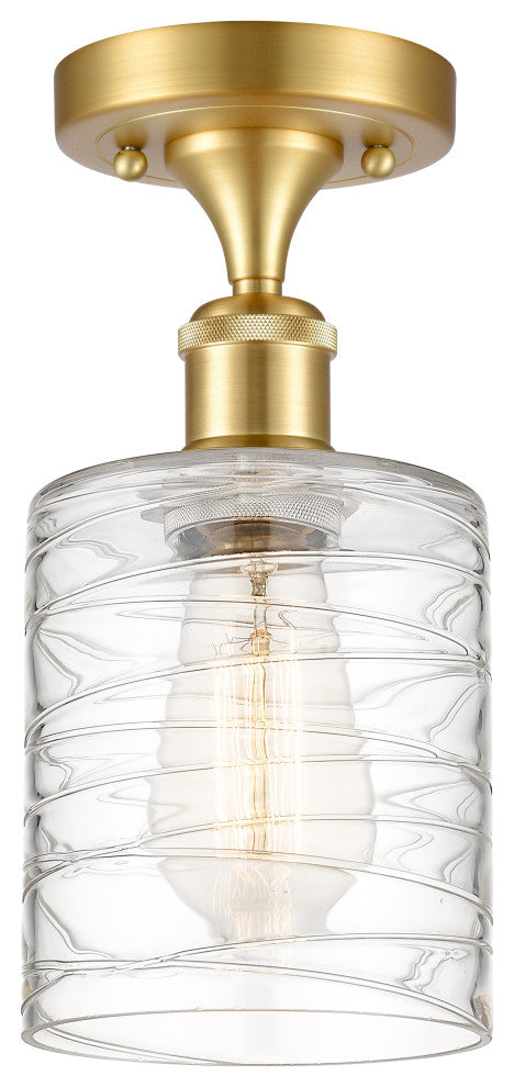 Innovations 516-1C-SG-G1113-LED 1-Light Semi-Flush Mount, Satin Gold